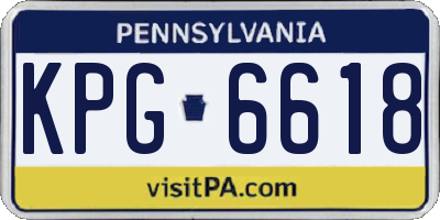PA license plate KPG6618