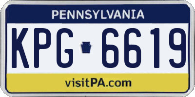 PA license plate KPG6619
