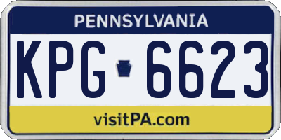 PA license plate KPG6623