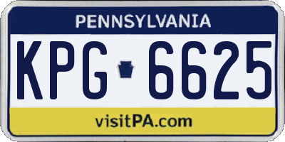 PA license plate KPG6625