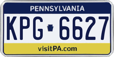 PA license plate KPG6627
