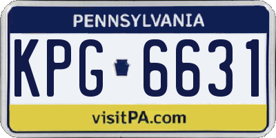 PA license plate KPG6631
