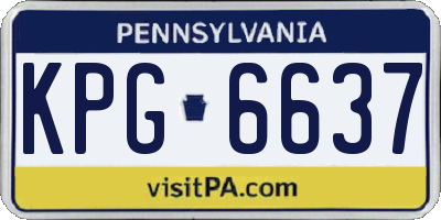 PA license plate KPG6637