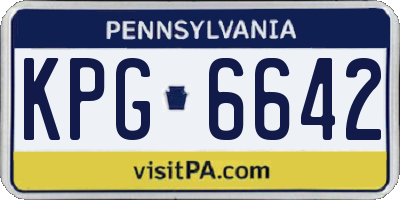 PA license plate KPG6642