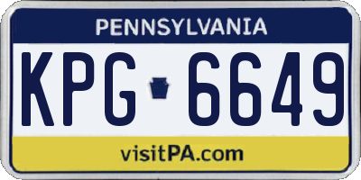 PA license plate KPG6649