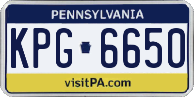 PA license plate KPG6650