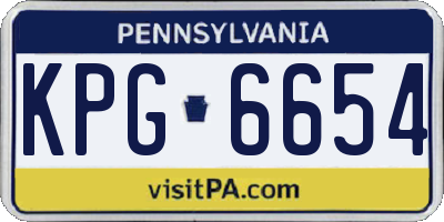 PA license plate KPG6654