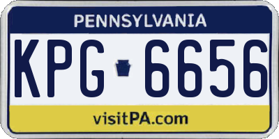 PA license plate KPG6656
