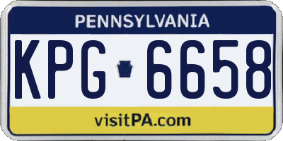 PA license plate KPG6658