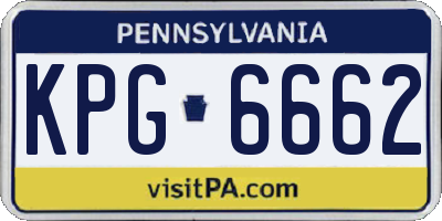 PA license plate KPG6662