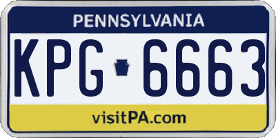 PA license plate KPG6663