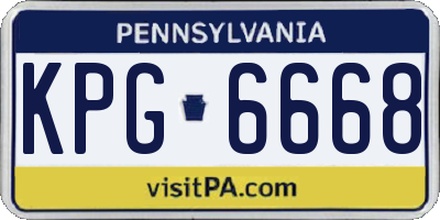 PA license plate KPG6668