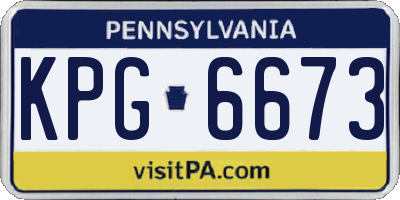 PA license plate KPG6673