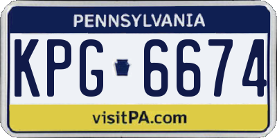 PA license plate KPG6674