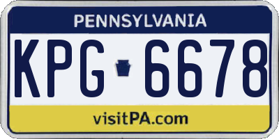 PA license plate KPG6678