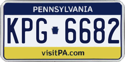 PA license plate KPG6682