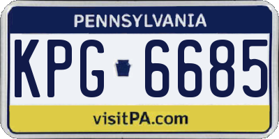 PA license plate KPG6685