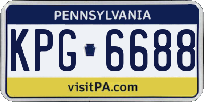 PA license plate KPG6688