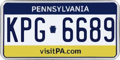 PA license plate KPG6689