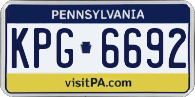 PA license plate KPG6692