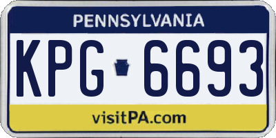 PA license plate KPG6693