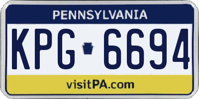 PA license plate KPG6694