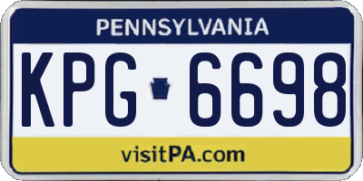PA license plate KPG6698