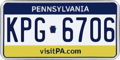 PA license plate KPG6706