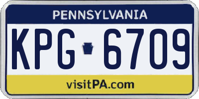 PA license plate KPG6709
