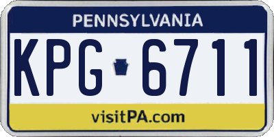 PA license plate KPG6711