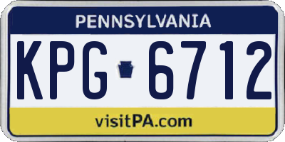 PA license plate KPG6712