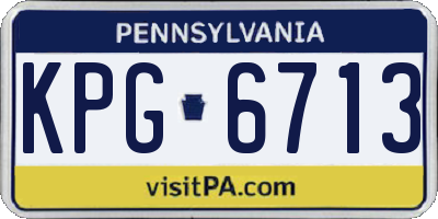 PA license plate KPG6713