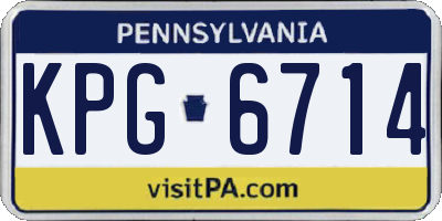 PA license plate KPG6714