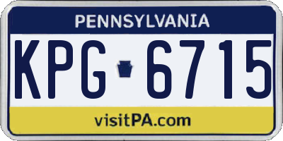 PA license plate KPG6715