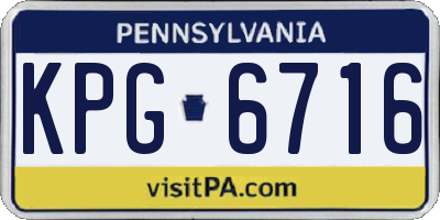 PA license plate KPG6716