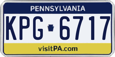PA license plate KPG6717
