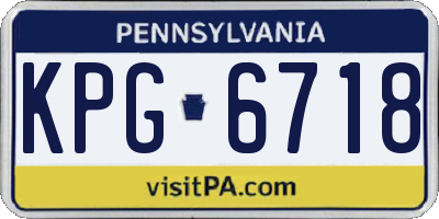 PA license plate KPG6718
