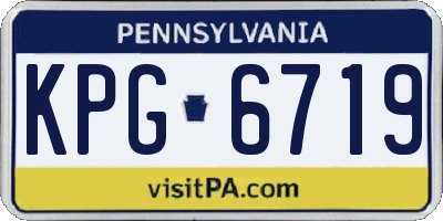 PA license plate KPG6719