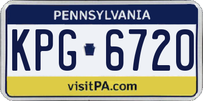 PA license plate KPG6720