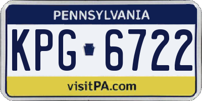 PA license plate KPG6722