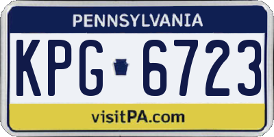 PA license plate KPG6723