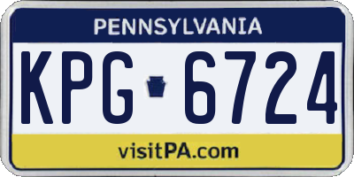 PA license plate KPG6724