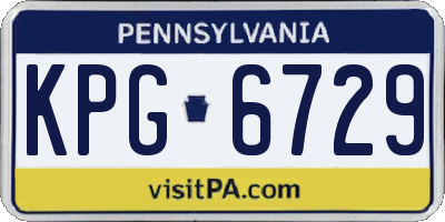 PA license plate KPG6729