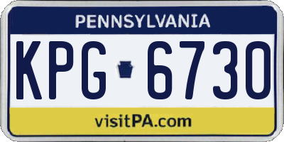 PA license plate KPG6730
