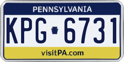 PA license plate KPG6731