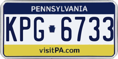 PA license plate KPG6733