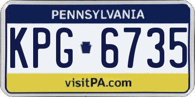 PA license plate KPG6735