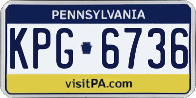PA license plate KPG6736