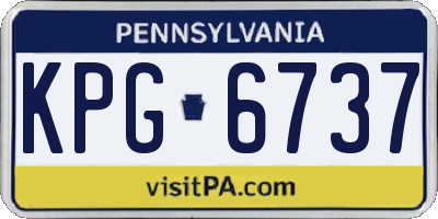 PA license plate KPG6737
