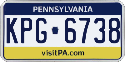 PA license plate KPG6738